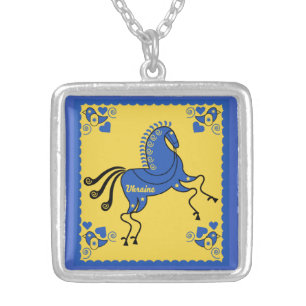 Ukraine Traditional Slavic Folk Art Silver Plated Necklace