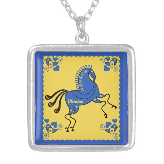 Ukraine Traditional Slavic Folk Art   Silver Plated Necklace (Front)