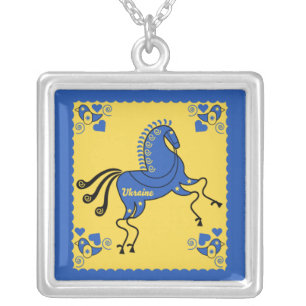 Ukraine Traditional Slavic Folk Art   Silver Plated Necklace