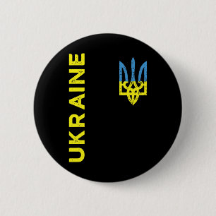 Ukraine Trident Coat Of Arms Emblem Ukrainian Flag Button