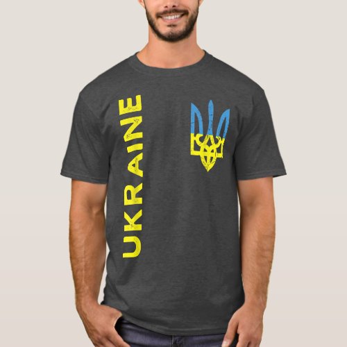 Ukraine Trident Coat of Arms Emblem Ukrainian Flag T_Shirt