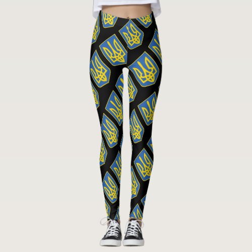 Ukraine Trident Flag Leggings