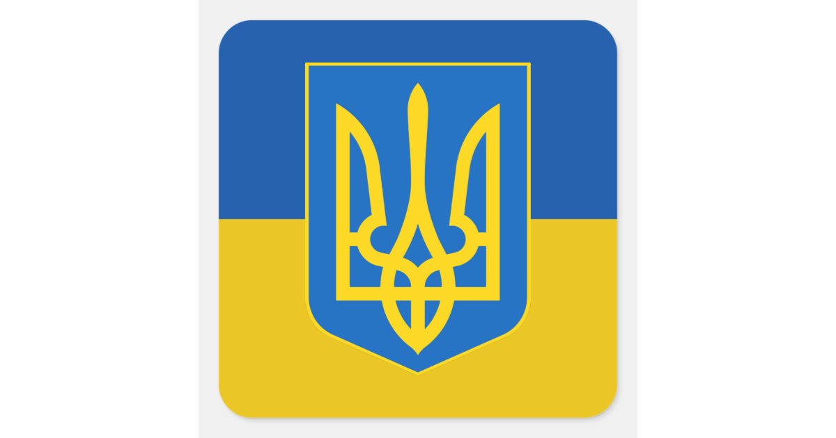 Independence Day Ukraine Trident Flag Colors Of Freedom Sticker for