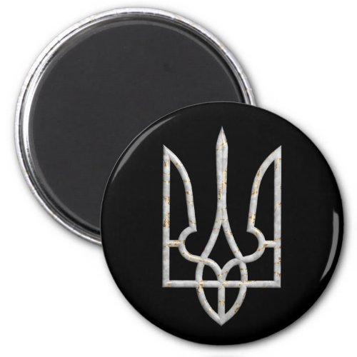 Ukraine Trident Gerfalcon Crest marble gold Magnet