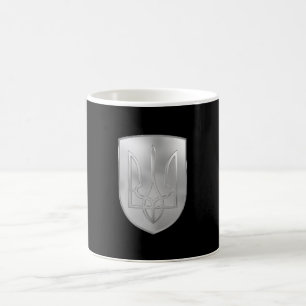 Ukraine Trident Gerfalcon Crest Silver Look Coffee Mug