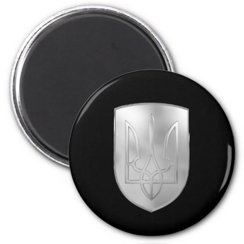 Ukraine Trident Gerfalcon Crest Silver Look Magnet
