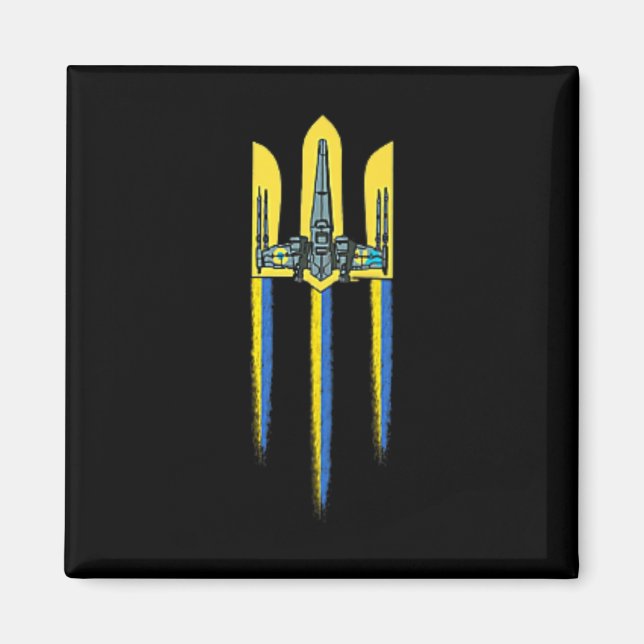 Ukraine Trident Tryzub Symbol Crest Ukrainian Logo Magnet (Front)