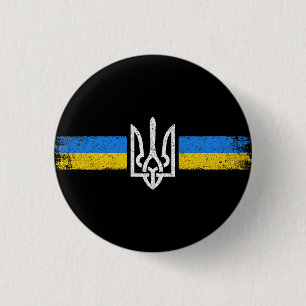 Ukraine Trident - Ukraine Flag Symbol Button