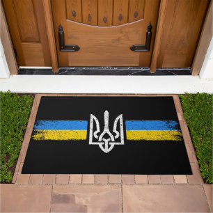 Ukraine Trident - Ukraine Flag Symbol Doormat