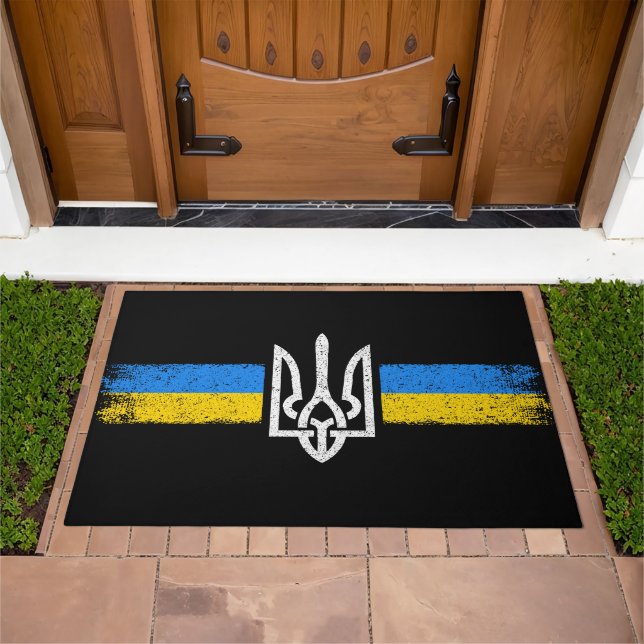 Ukraine Trident - Ukraine Flag Symbol Doormat (Outdoor)