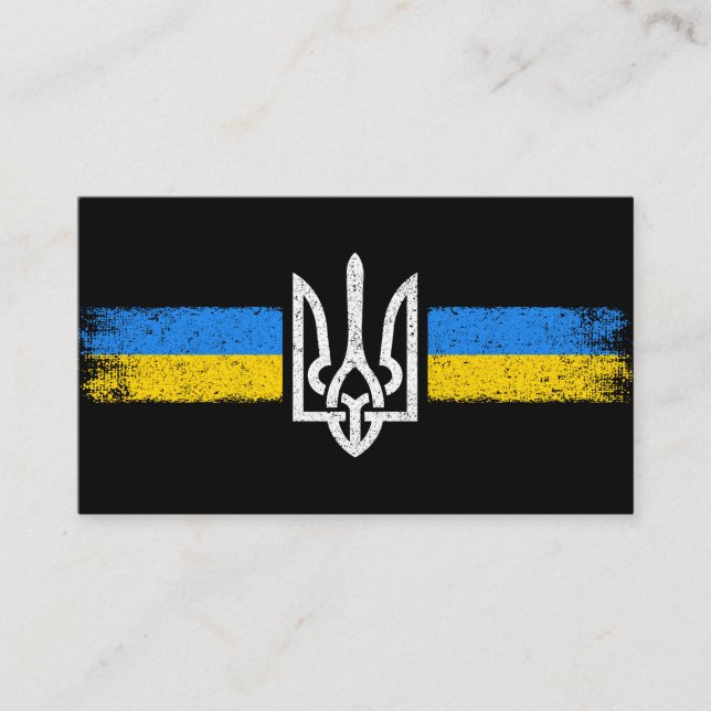 Ukraine Trident - Ukraine Flag Symbol Enclosure Card (Front)