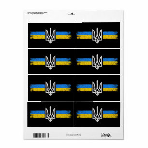 Ukraine Trident - Ukraine Flag Symbol Label