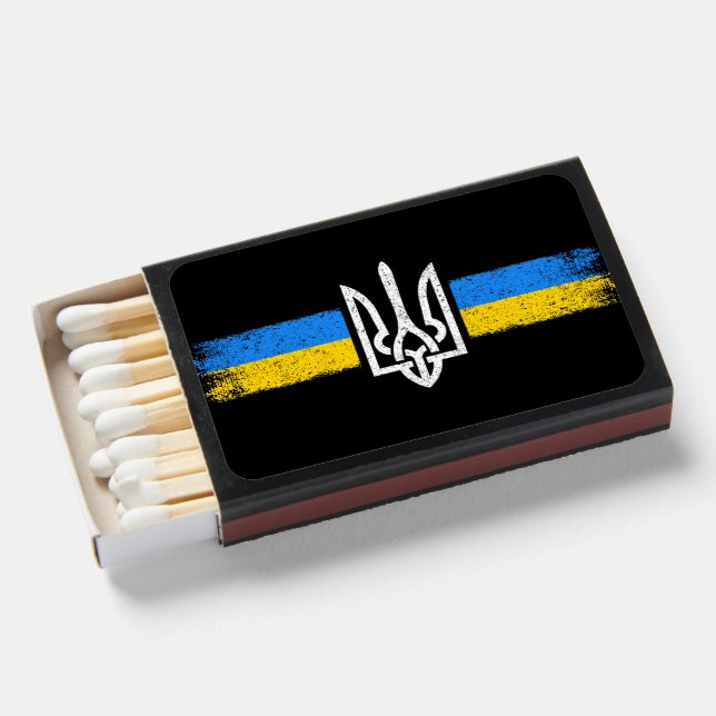 Ukraine Trident - Ukraine Flag Symbol Matchboxes (Front Open)