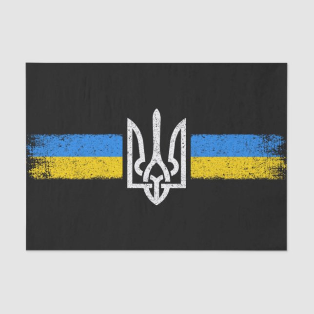 Ukraine Trident - Ukraine Flag Symbol Tissue Paper (Front)