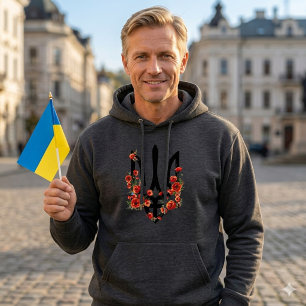 UKRAINE. Trident. Ukrainian Coat of Arms. T-Shirt Hoodie