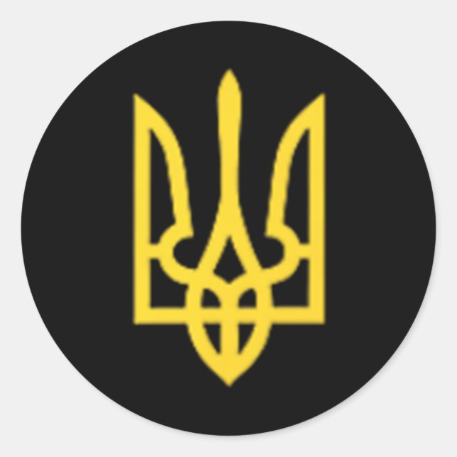 Ukraine Trident - Ukrainian Tryzub Symbol  Classic Round Sticker (Front)