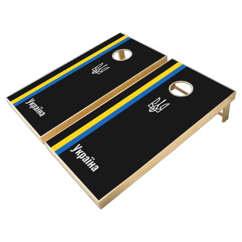 Ukraine Tryzub Cornhole Set