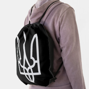 Ukraine Tryzub Drawstring Bag
