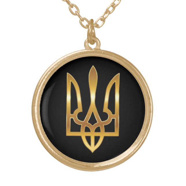 Ukraine (Tryzub) Golden Trident unisex Pendant (Front)