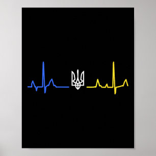 Ukraine Tryzub Trident Zelensky Ukrainian Flag Hea Poster