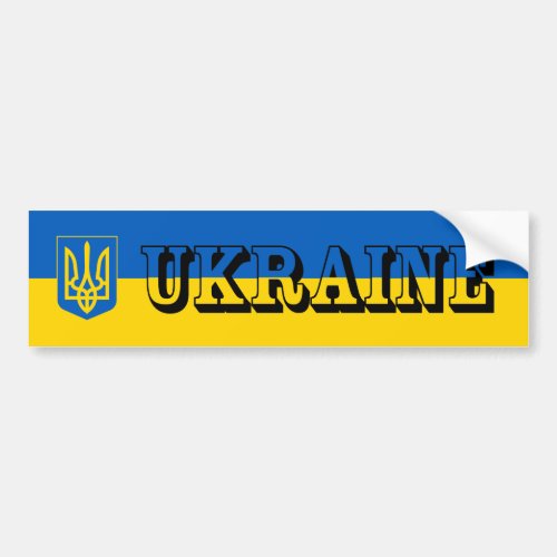 Ukraine Tryzub Ukrainian Flag bumper Sticker