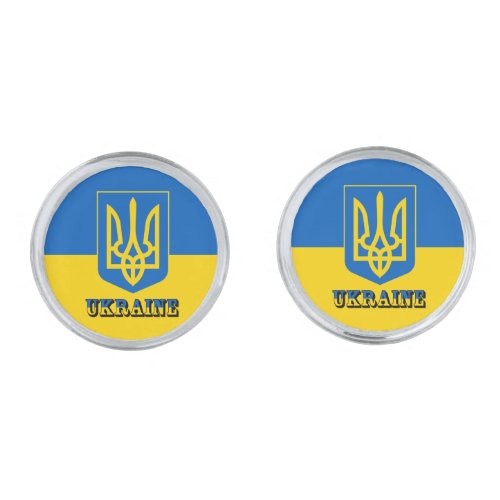 Ukraine Tryzub Ukrainian Flag  Coat of Arms  Cu Cufflinks