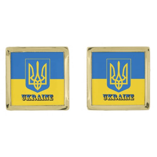 Ukraine Tryzub Ukrainian Flag  Coat of Arms  Cufflinks