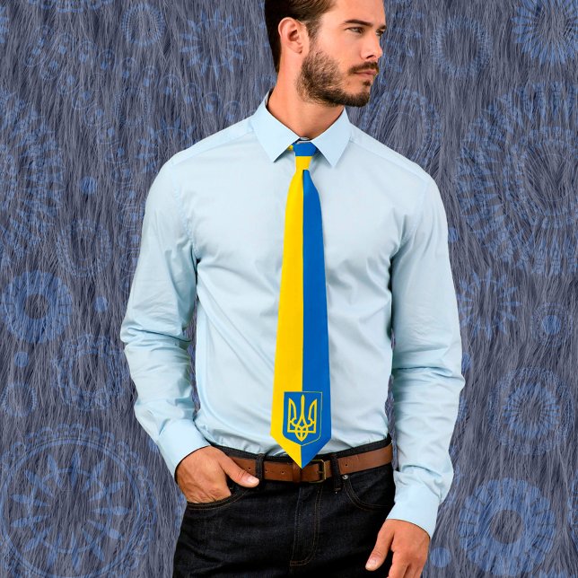 Ukraine, Tryzub, Ukrainian Flag / Coat of Arms Nec Neck Tie (Creator Uploaded)
