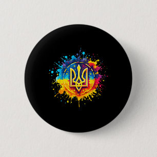 Ukraine Tryzub Ukrainian Trident Button
