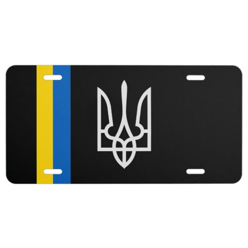 Ukraine Tryzub with national colour band License Plate