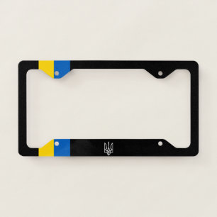 Ukraine Tryzub with national colour band License Plate Frame