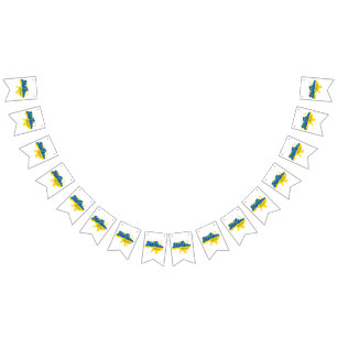 Ukraine typography and wheat ear on Ukrainian flag