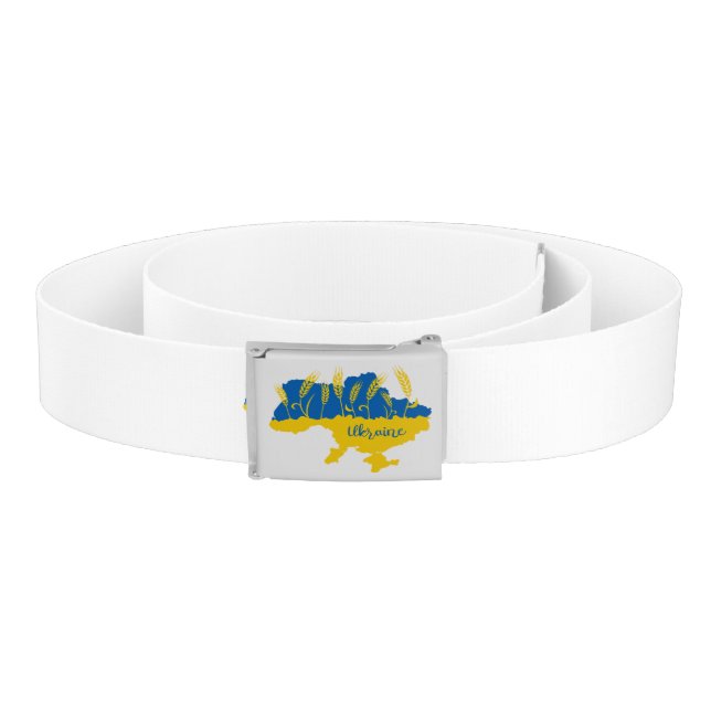 Ukraine typography and wheat ear on Ukrainian flag Belt (Coil)