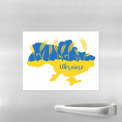 Ukraine typography and wheat ear on Ukrainian flag Magnetic Dry Erase Sheet