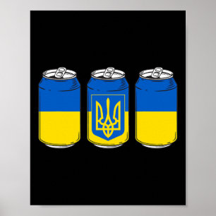 Ukraine Ukraina Flag Pivo Ussr Ukrainian Beer Can Poster