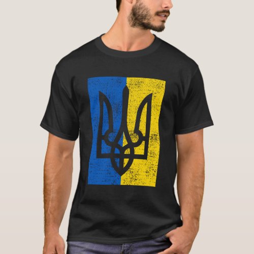 Ukraine Ukraina Ukrainian Flag On Back T_Shirt