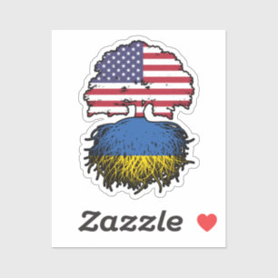 Ukraine Ukrainian American USA United States Sticker