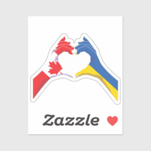 Ukraine Ukrainian Canadian Canada Love Heart Peace Sticker
