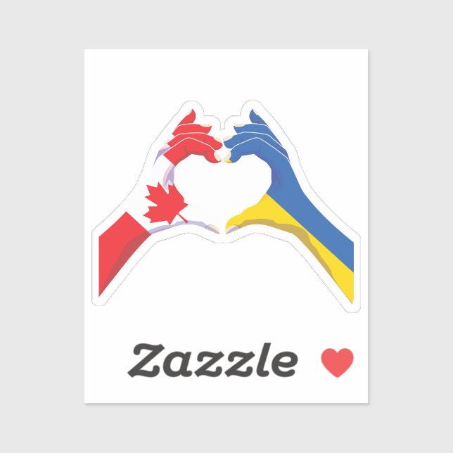 Ukraine Ukrainian Canadian Canada Love Heart Peace Sticker (Sheet)