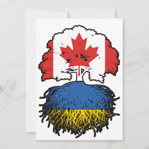 Ukraine Ukrainian Canadian Canada Tree Roots Flag Invitation