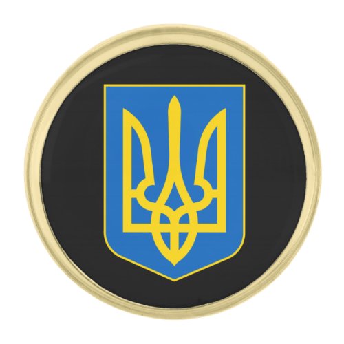 Ukraine  Ukrainian Coat of Arms Flag  business Gold Finish Lapel Pin
