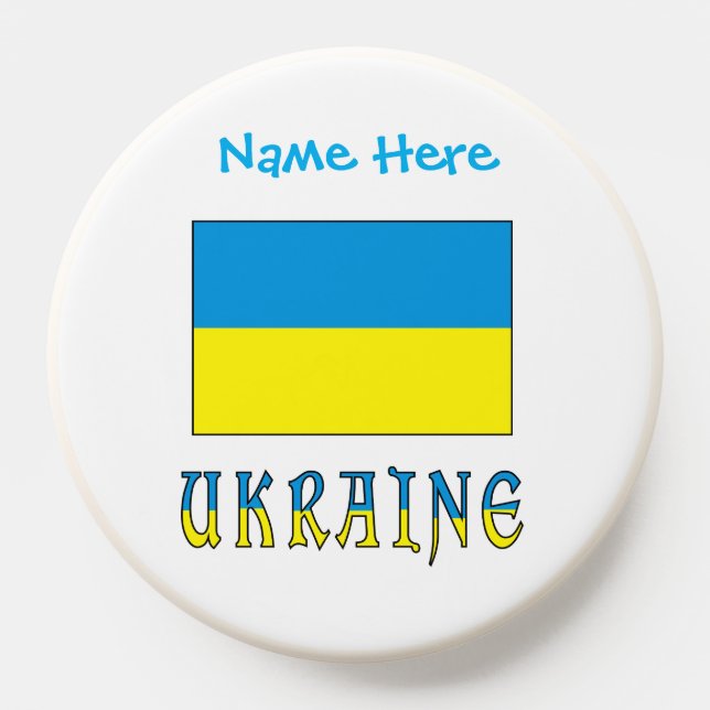 Ukraine Ukrainian Flag Blue Personalization  PopSocket (Popsocket)