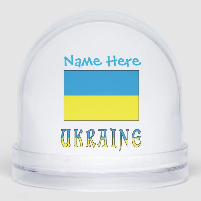 Ukraine Ukrainian Flag Blue Personalization  Snow Globe (Front)