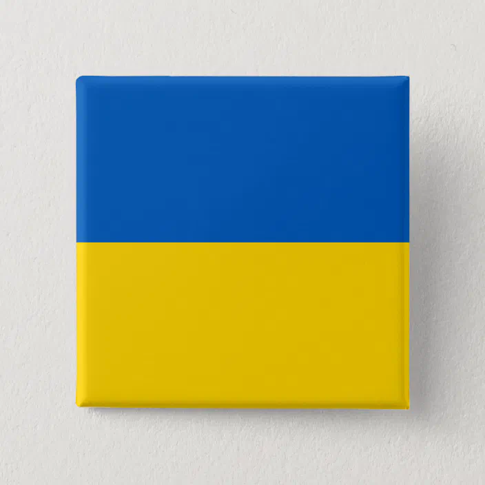 2¼" Ukraine Flag Colors Button with pin back