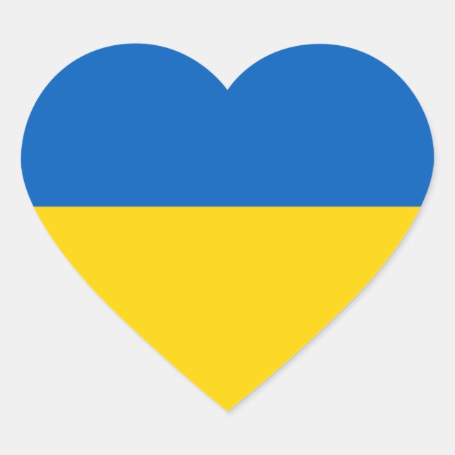 Ukraine/Ukrainian Flag Heart Sticker (Front)
