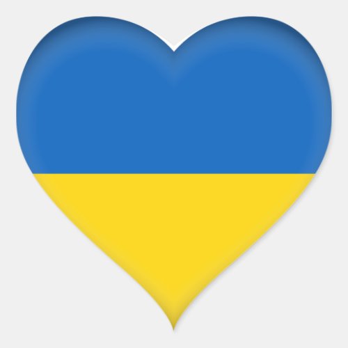 Ukraine Ukrainian Flag Heart Sticker