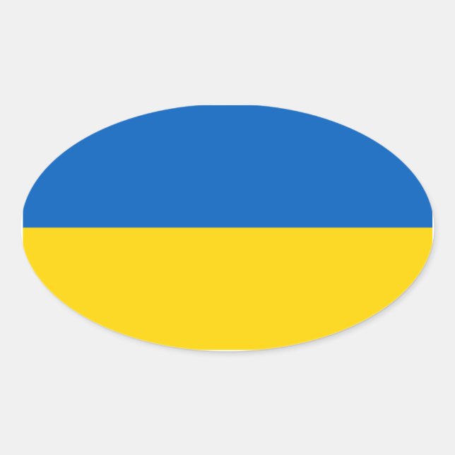 Ukraine/Ukrainian Flag Oval Sticker (Front)