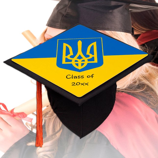 Ukraine & Ukrainian Flag - Students / University Graduation Cap Topper (Creator Uploaded)