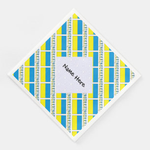 Ukraine Ukrainian Flag Tiled Personalized Paper Dinner Napkins