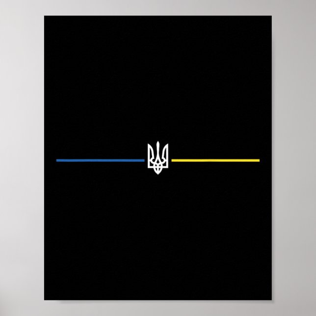 Ukraine Ukrainian Flag Tryzub Military  Poster (Front)